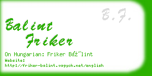 balint friker business card